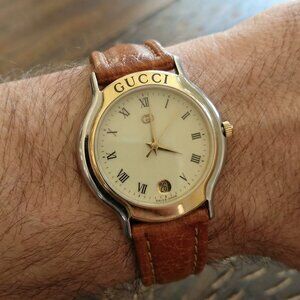 Gucci 8000M Gold & Silver Swiss Made Timepiece